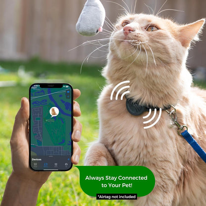 Airtag Holder Cat Tracking Collar 2025 Updated Design - Breakaway, Reflective Kitten Collar with Apple Air Tag Holder and Bell for Girl Boy Cats (Blue)