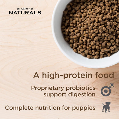 DIAMOND NATURALS Real Meat Small & Medium Breed Puppy Formula Dry Dog Food Protein, Probiotics and Antioxidants, 6 Pound