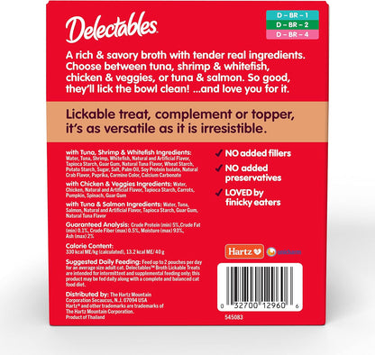 Delectables Savory Broths Lickable Wet Cat Treat Variety Pack, 12Count(Pack of 1)