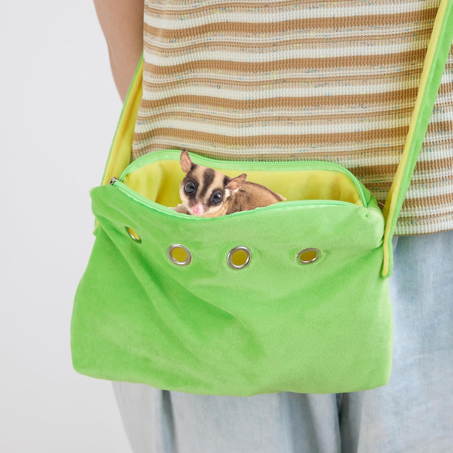 Meow&Woof Sugar Glider Bonding Pouch & Small Animal Carrier+ 3 Pack Sugar Glider Harness and Leash Set