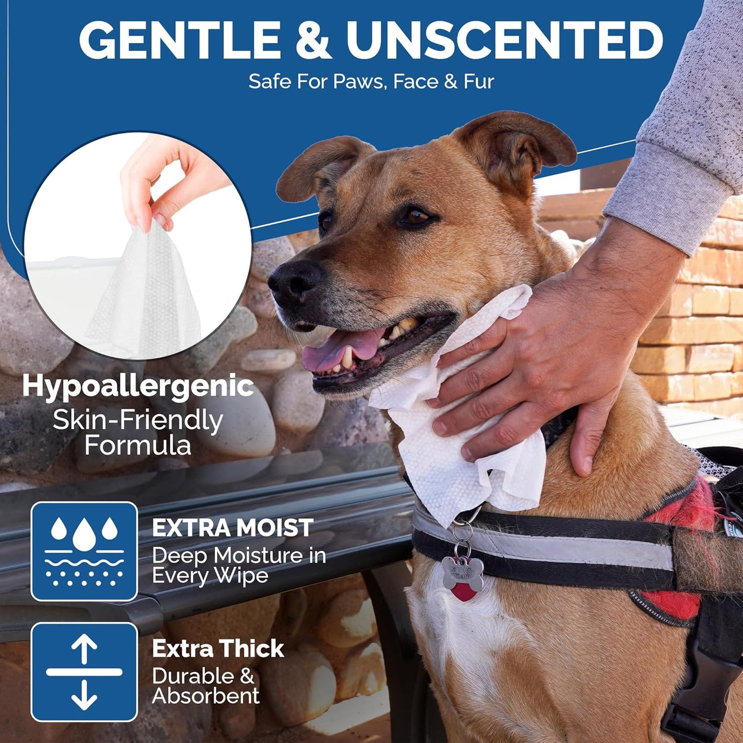 Truly Unscented Pet Wipes for Dogs & Cats | Multi-purpose Pet Wet Wipes for Grooming & Cleaning | Plant Based Dog Wipes for Paws, Fur, Face and Butt – Hypoallergenic (Pack of 400)