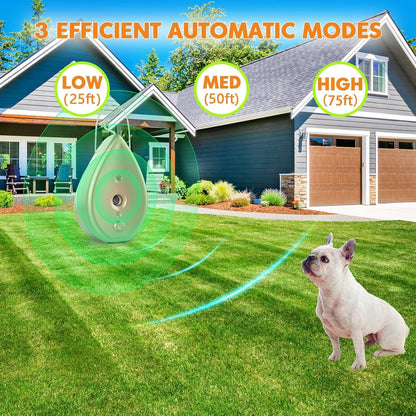 Anti Barking Device for Dogs Bark Box, Rechargeable Ultrasonic Barking Deterrent Devices with 3 Modes/Irregular Ultrasound Frequency/Automatically Electronic Dog Whistle Neighbors Dog Silencer(Gold)