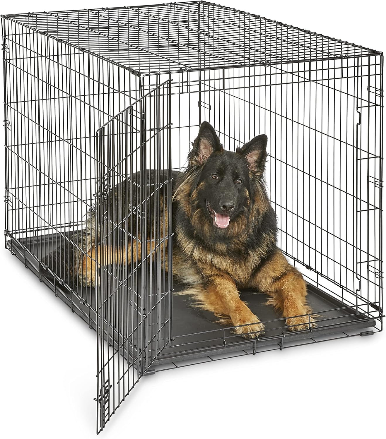 New World Single Door Folding Metal 48-Inch Dog Crate,Includes Leak-Proof Pan, Floor Protecting Feet, & New Patented Features, for Extra-Large Sized Breeds