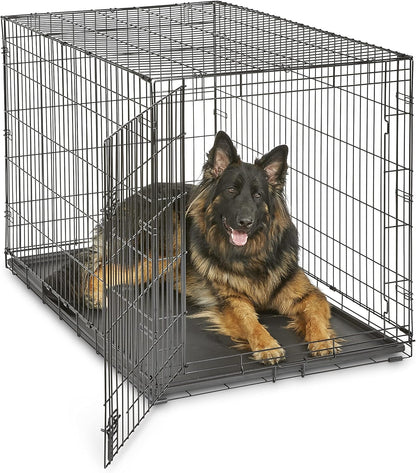 New World Single Door Folding Metal 48-Inch Dog Crate,Includes Leak-Proof Pan, Floor Protecting Feet, & New Patented Features, for Extra-Large Sized Breeds