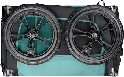 Retrospec Rover Waggin' Pet and Dog Bike Trailer with Weather-Resistant Canopy & Mesh Shield - Foldable Frame, 16in Wheels with Storage Pouch & Internal Safety Leash Supports up to 50 lbs