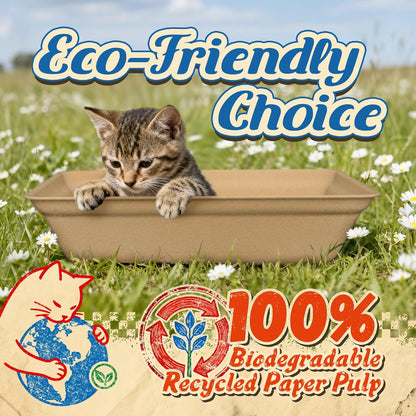 8-Pack Disposable Litter Boxes for Cats: 8/12/16 Portable Leak-Proof & Odor Control Tray for Kitty Foster Cats Indoor Travel 17.5''x13.6'' Litterbox Liner