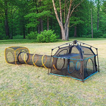 Pet Paradise Catio Outdoor Cat Enclosure,3 Tier Cat Tower Tent Weatherproof & Sunproof with Waterproof Floor & 3 Doors, Foladable and Portable for Patio, Deck,Camping, Indoor & Outdoor(Patented)