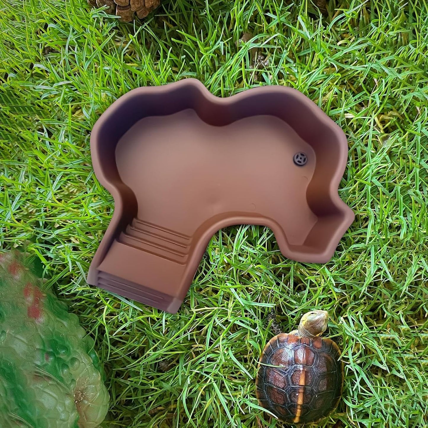 Turtle Bathtub, Bathtub with Ramp – Easy to Clean Soaking Tub with Drain for Aquarium Balcony Living Room Garden