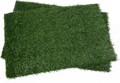 GREAZ Large Pet Urine Mat - Comfortable Relief for Your, Realistic Artificial Grass Design, Indoor Use, Green, Two Pack