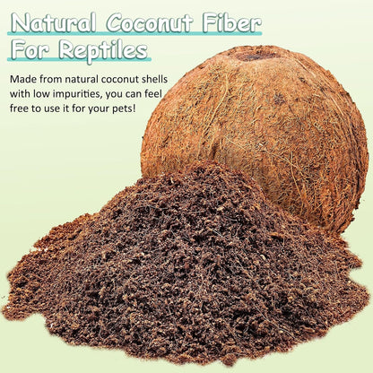 VCEPJH Reptile Bark Bedding,1 LB Natural Cork Bark for Geckos and Loose Coconut Fiber Substrate 3 Pack Natural Coco Coir Reptile Bedding for Tarantula Snake Bearded Dragon Spiders Hermit Crabs