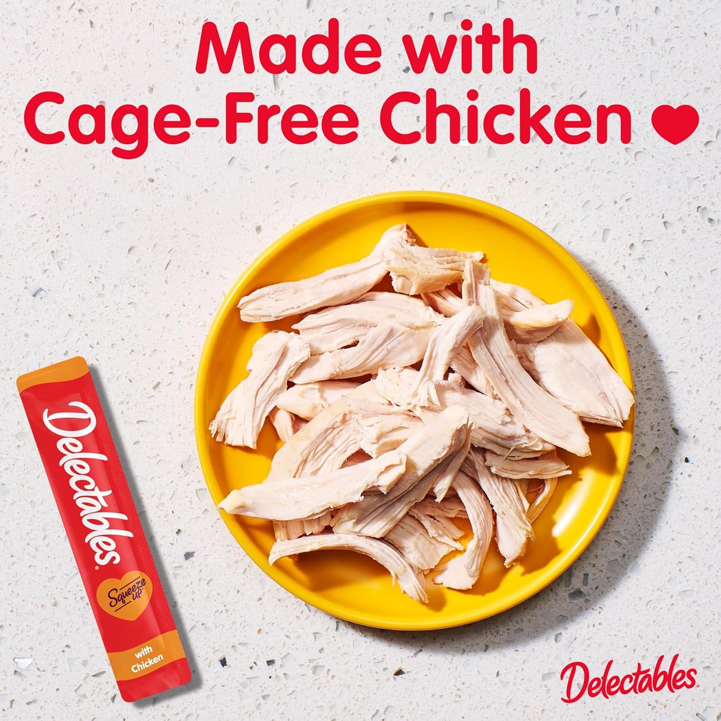 Delectables Squeeze Up Creamy Squeezable Puree, Lickable Wet Cat Treats, Grain Free, No Added Fillers, No By-Products, No Added Preservatives, 0.5 Ounces Tube Chicken Flavor, 32 Tubes Total