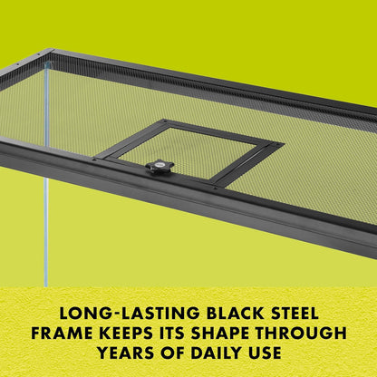 Zilla Pet Reptile Terrarium Fresh Air Screen Cover with Hinged Door 24" x 12"