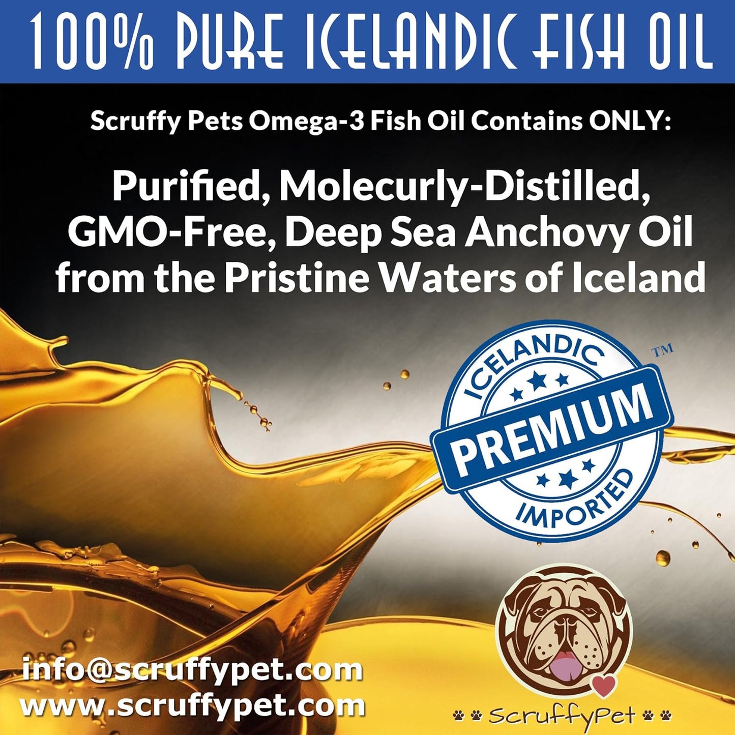 Pure Omega 3 Wild Fish Oil for Dogs with Vitamin E - Highest EPA & DHA Softgels Available (1000mg) 180ct