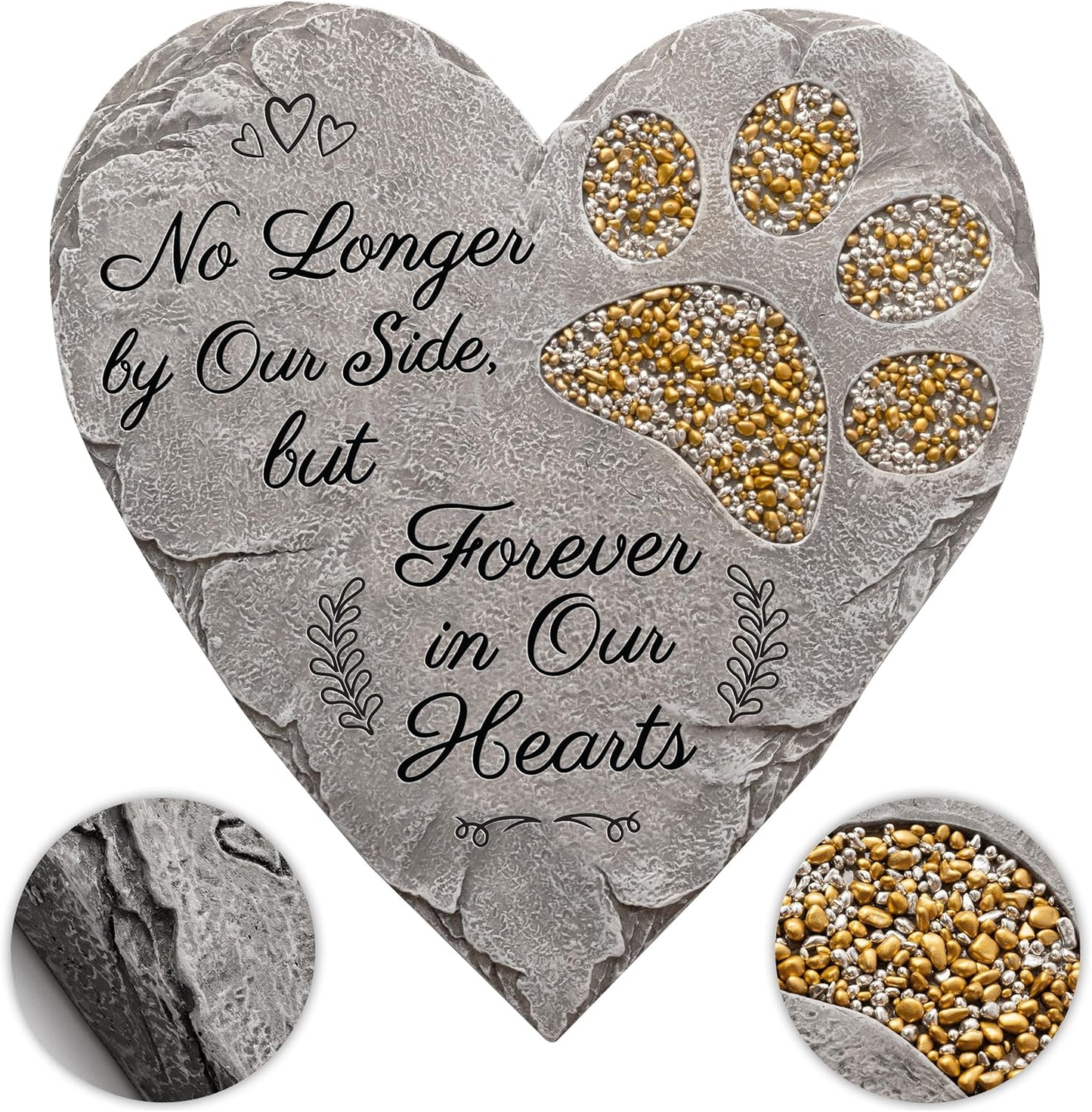 OBSI Dog Memorial Gifts for Loss of Dog Sympathy Gift - Rainbow Bridge Dog Memorial Stone for Remembrance Dog Passing Away Sympathy Gifts - Thoughtful Pet Loss Gifts - Gray