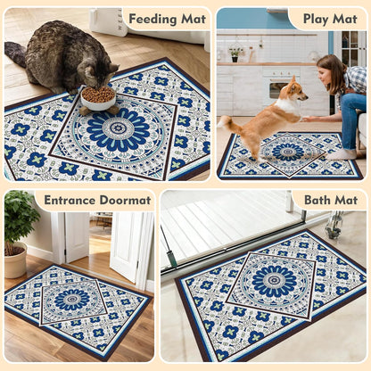 Jumbo Cat Litter Mat Catcher 35x24 | Ultra-Absorbent Litter Box Rug with PVC Mesh | Non-Slip Cat Rug for litter box, Washable Kitty Litter Mat For Indoor,Garden