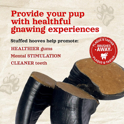 Natural Farm Sweet Potato Filled Cow Hooves for Dogs (4-Pack), Long-Lasting Natural Hoof Beef Bone Treats, Best for Small, Medium & Large Dogs