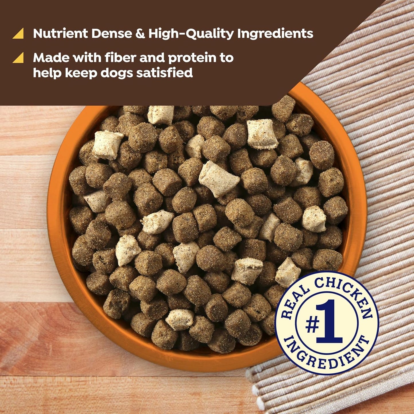 Nature’s Recipe Chicken, Barley & Brown Rice Recipe Dry Dog Food with Freeze Dried Chicken Bites 10.5 lb Bag