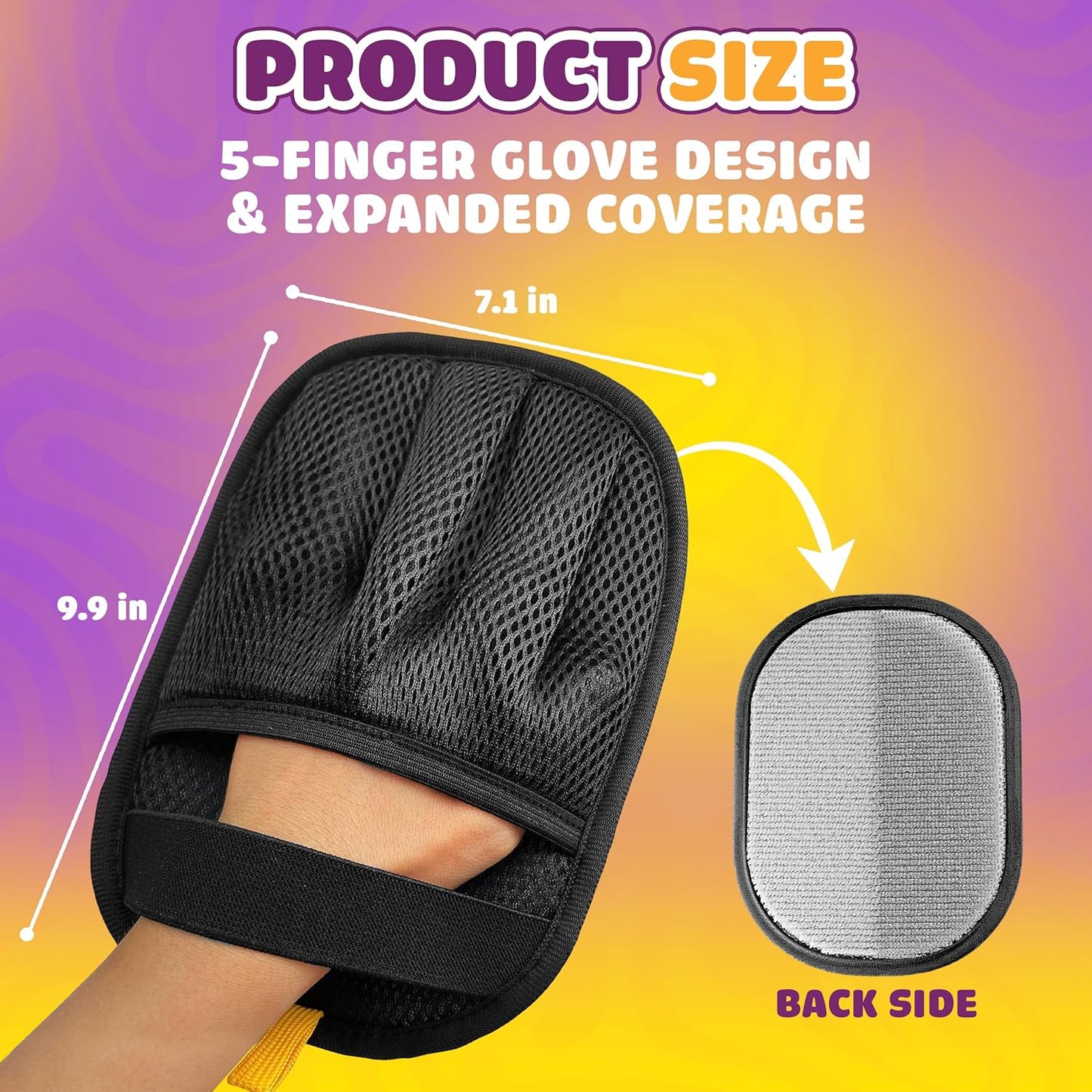 Pet Hair Removal Glove, Newly Upgraded 5-Finger Electrostatic Pet Hair Remover Glove, Reusable Cat & Dog Fur Removal Mitt, Magic Gloves for Furniture, Couch, Car, Laundry Lint Tool (1pcs)