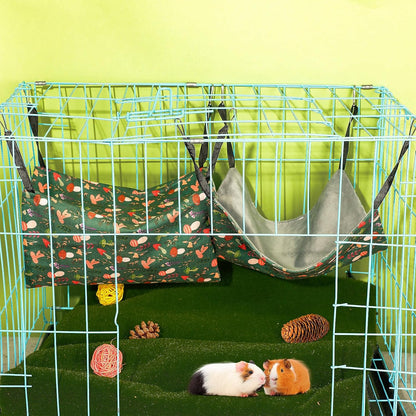 Geelin 8 Pcs Rat Hammock Ferret Hammock for Cage Rat Bed Guinea Pig Hanging Tunnel Glider Toy Ferret Hideout Bed Cage Accessories for Small Animals Hamster Chinchilla Sugar Squirrel, Mushroom Style