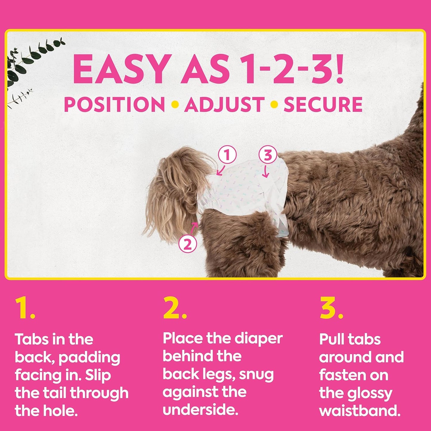 OUT! Petcare Disposable Dog Diapers Female, Potty Training, Female Dog Diapers, Puppy Training, Pet Supplies, For Incontinence, Puppy Essentials, 18”- 25” Waist, Medium/Large, 14 Count