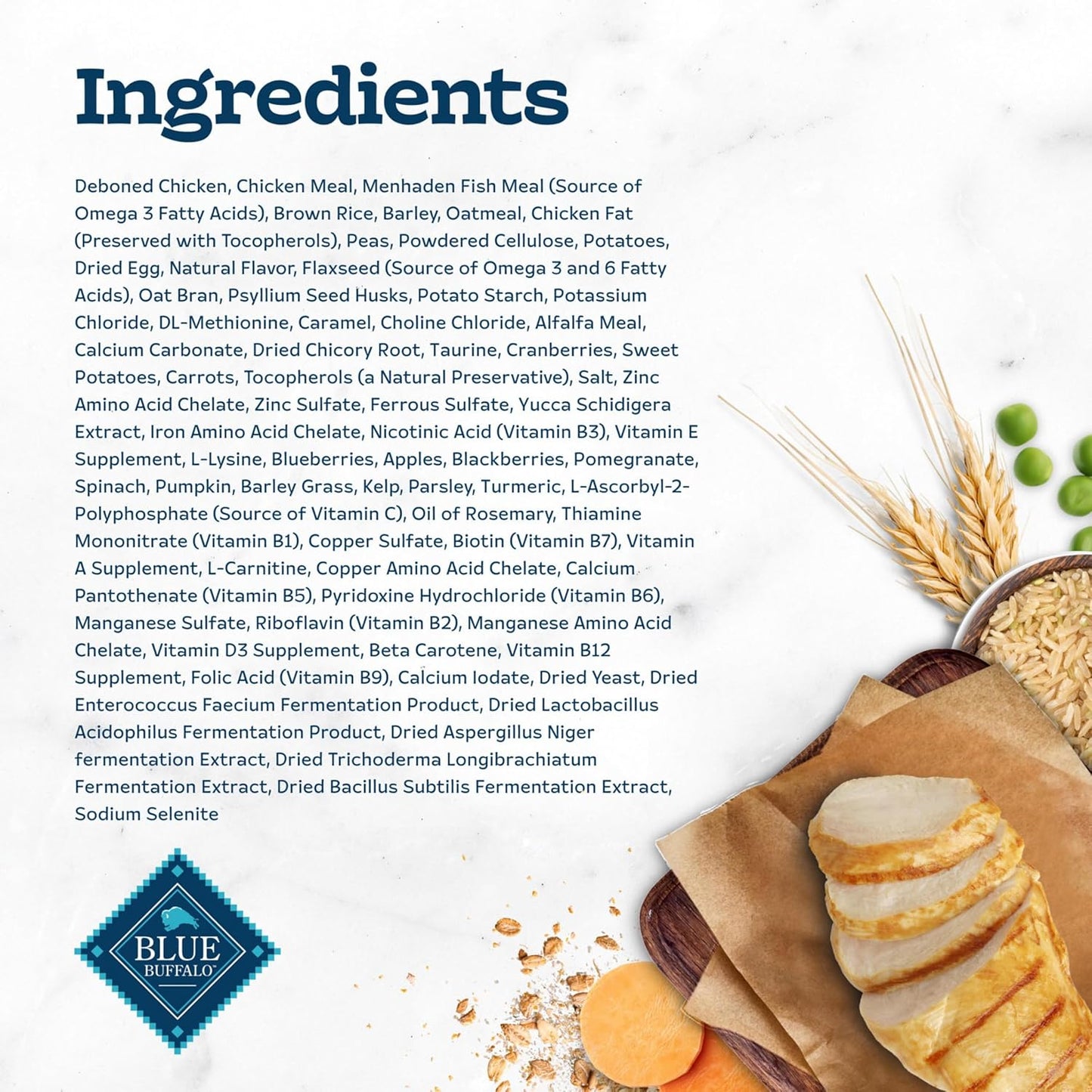 Blue Buffalo Tastefuls Adult Hairball Care Dry Cat Food, Made in The USA with Natural Ingredients, Chicken & Brown Rice Recipe, 3-lb. Resealable Bag