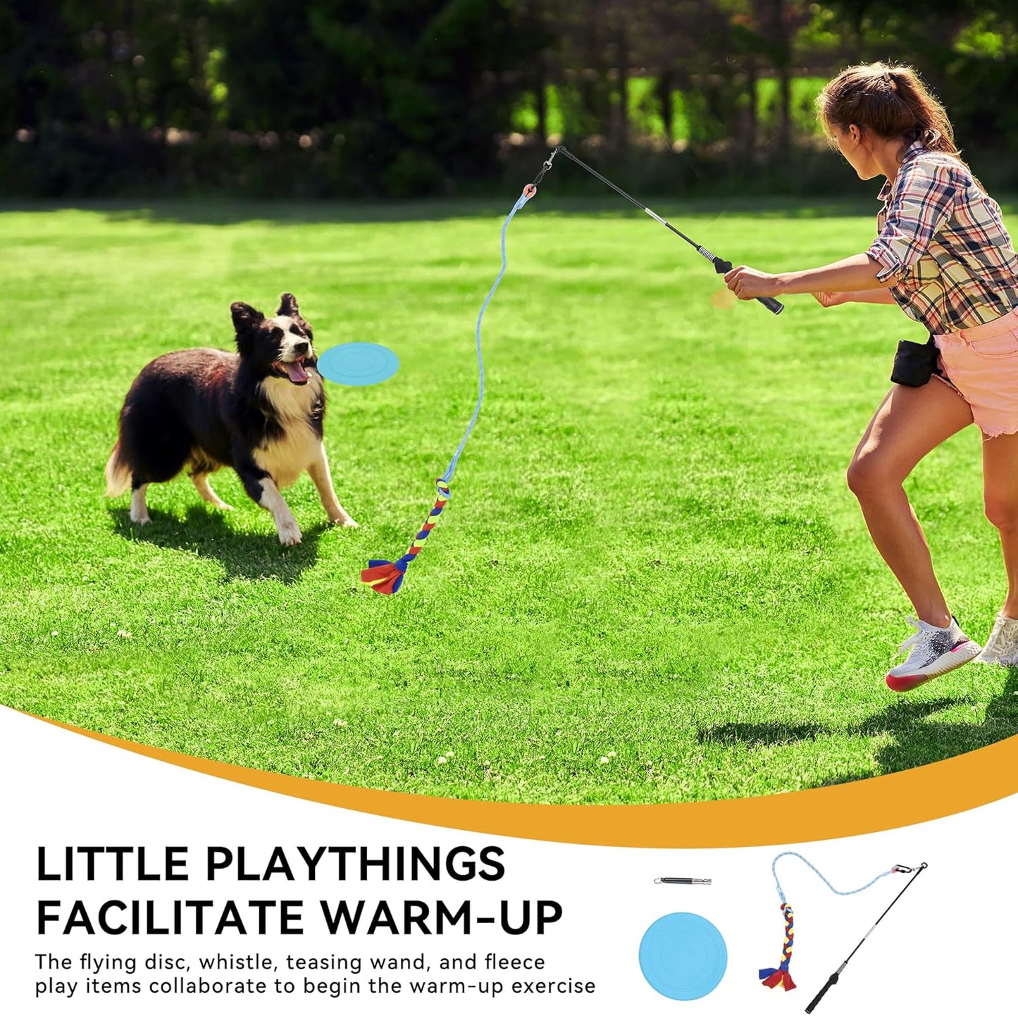 YITAHOME Dog Agility Equipments: Includes Flirt Pole, 3 Flying Discs, Agility Tunnel, 3 Jumps, 6 Weave Poles, Pause Box, Agility Course Set for Backyard, Indoor, Outdoor