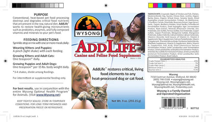 Wysong Addlife Canine/Feline Food Supplement For Dog/Cat - 9 Ounce Bottle