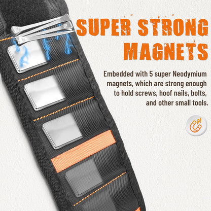 Antidious Magnetic Wrist Magnets for Holding Horseshoe Nails by Adjustable Using a Simple Hook and Loop Closure