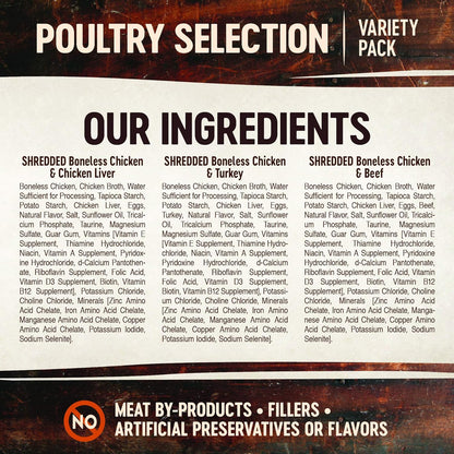 Wellness CORE Signature Selects Shredded Adult Wet Cat Food, Natural, Protein-Rich, Grain Free, 2.8 Ounce, 8 Pack (Poultry Variety Pack)