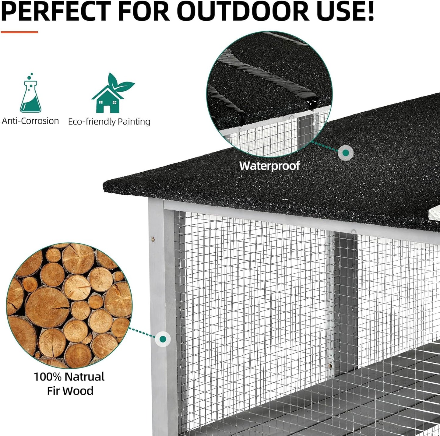 YITAHOME Catio Outdoor Cat Enclosure Large, Tall Wooden Cat House with Weatherproof Asphalt Roof, Cat Cage Playpen with Multiple Platforms & 2 Resting Boxes, 70.9" L x 38.2" W x 70.9" H