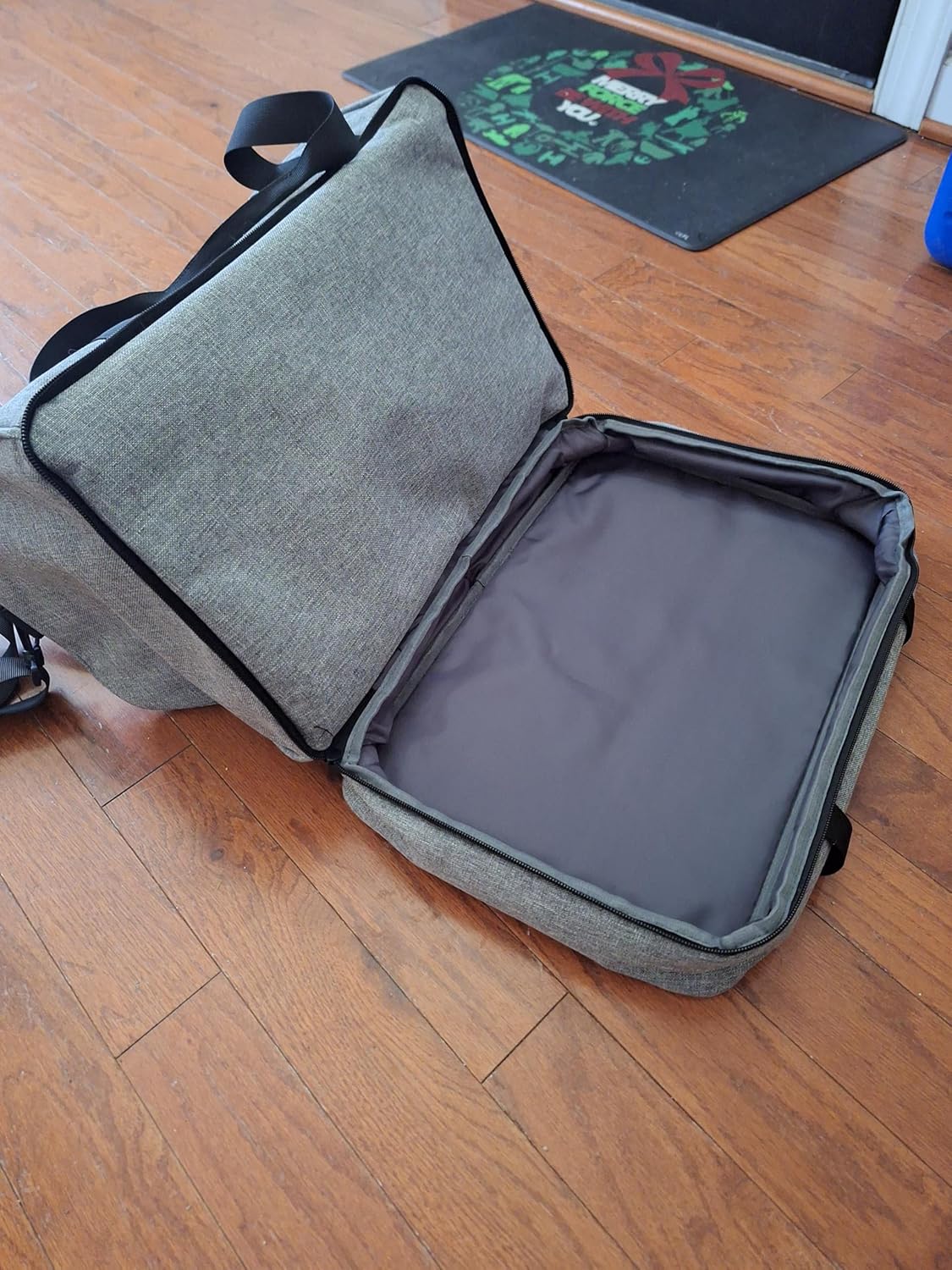 KJ Lightweight Durable Pet Carrier for Small Dogs & Cats up to 20 lbs - Grey Vinyl Travel Carrier with Zipper Compartments, Airport-Approved