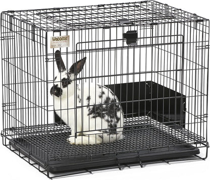 MidWest Homes for Pets Small Wabbitat Rabbit Cage, Grid Mesh Floor, Removable Tray, Top & Front Door Access, Rust Resistant Finish, No Tools Required