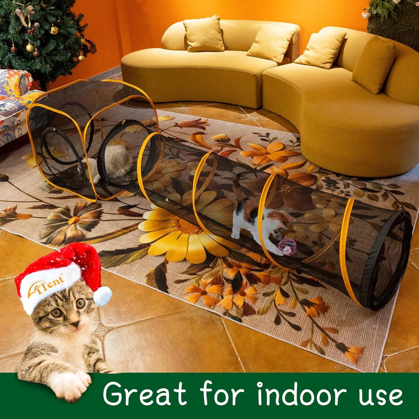 Pet Paradise Catio Outdoor Cat Enclosure,3 Tier Cat Tower Tent Weatherproof & Sunproof with Waterproof Floor & 3 Doors, Foladable and Portable for Patio, Deck,Camping, Indoor & Outdoor(Patented)