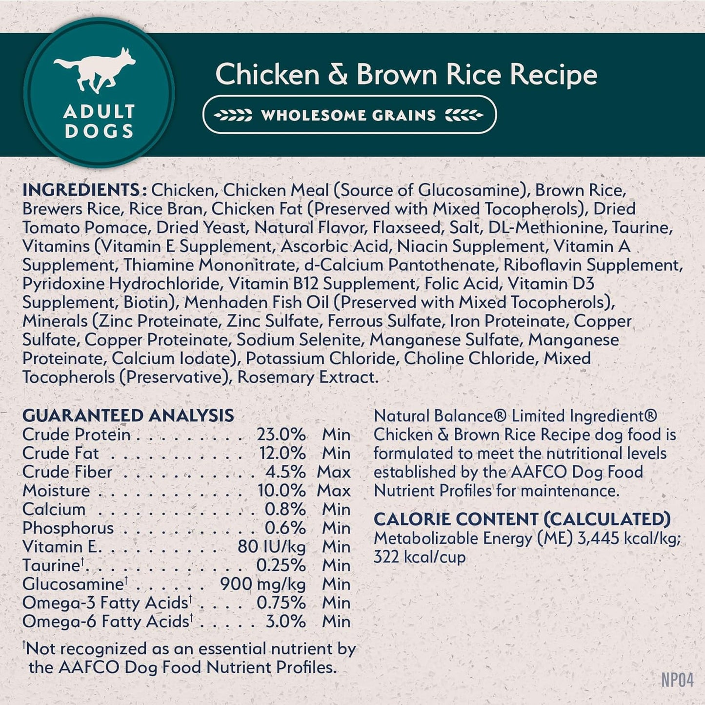 Natural Balance Limited Ingredient Adult Dry Dog Food with Healthy Grains, Chicken & Brown Rice Recipe, 12 Pound (Pack of 1)