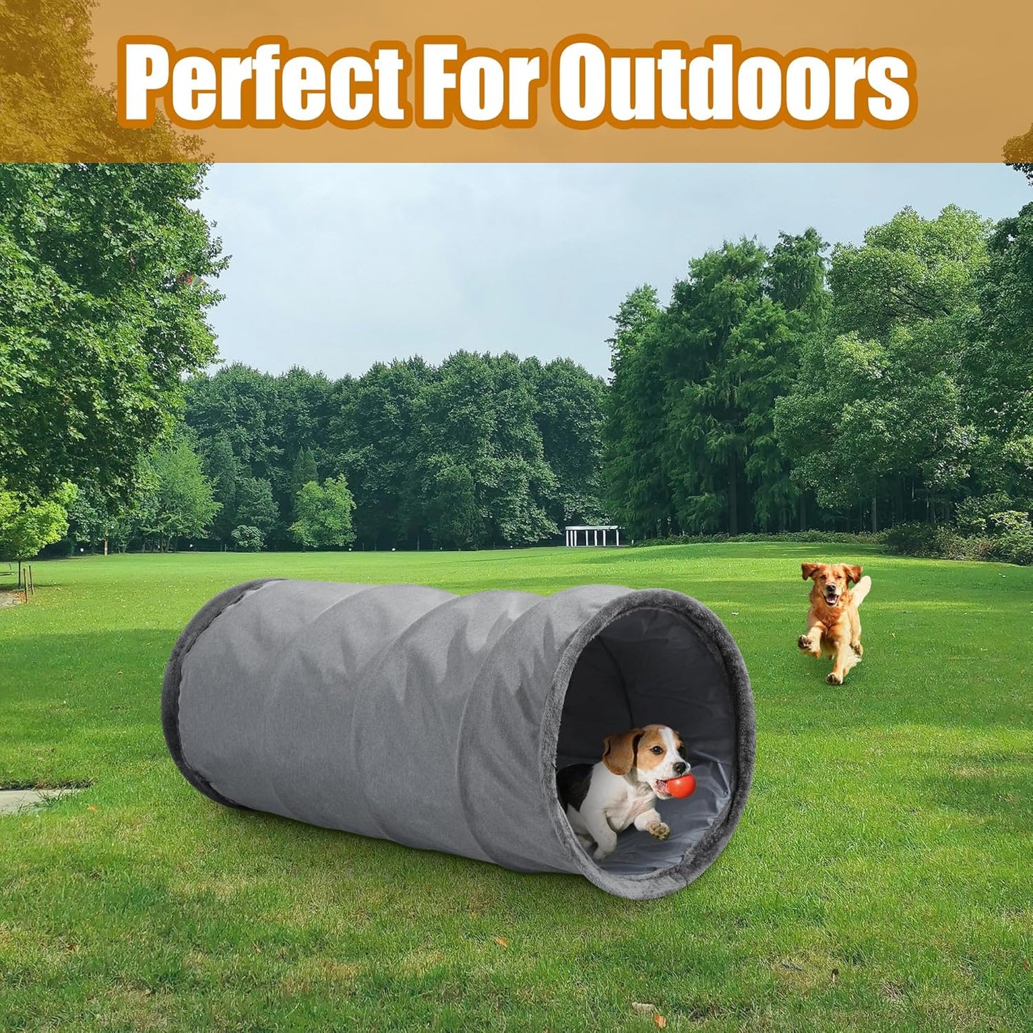 HOMBYS Extra Large Dog Tunnel for Large Dogs, Cats & Adults, Jumbo 22x22x51 Inches, Collapsible Play Tunnel