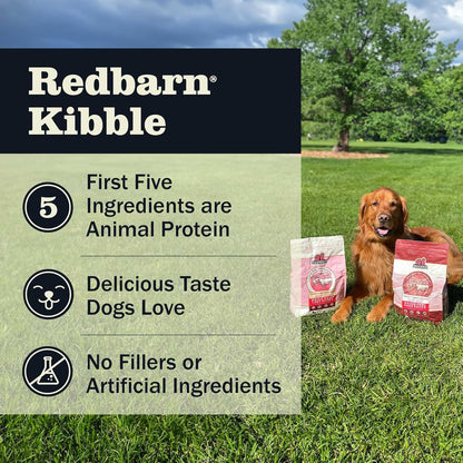 Redbarn Grain-Free Puppy Dry Dog Food Kibble - Beef & Lamb Recipe - Made in USA No Chicken Recipe with Functional Ingredients to Support Healthy Heart, Skin, Coat, Immunity & Digestion - 4lb