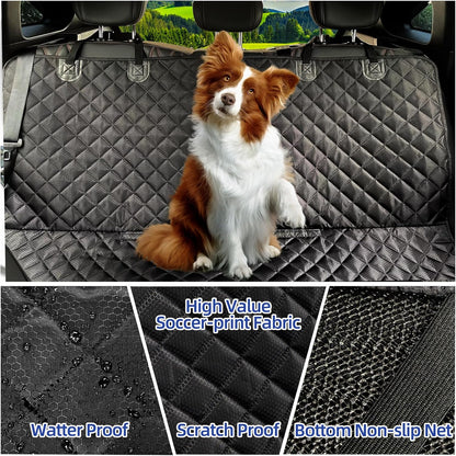 Dog Car Seat Cover for Back Seat Waterproof Bench Seat Cover Protector Nonslip Durable Soft Pet Dog Back Seat Cover for Car, Truck, & SUV (Black)