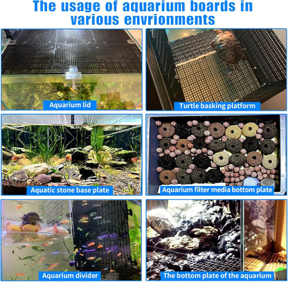 8pcs Fish Tank Divider with 10 pcs Suction Cups DIY Adjustable Aquarium Divider Filter Bottom Fish Tank Isolation Board Egg Crate