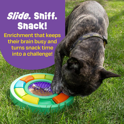 Brightkins Color Wheel Treat Puzzle & Lick Mat,Outdoor Puzzle Board, Interactive Dog Toys, Dog Birthday, Enrichment Slow Feeder Bowls, Puppy Teething and Chewing, Stimulating Automatic Feeder