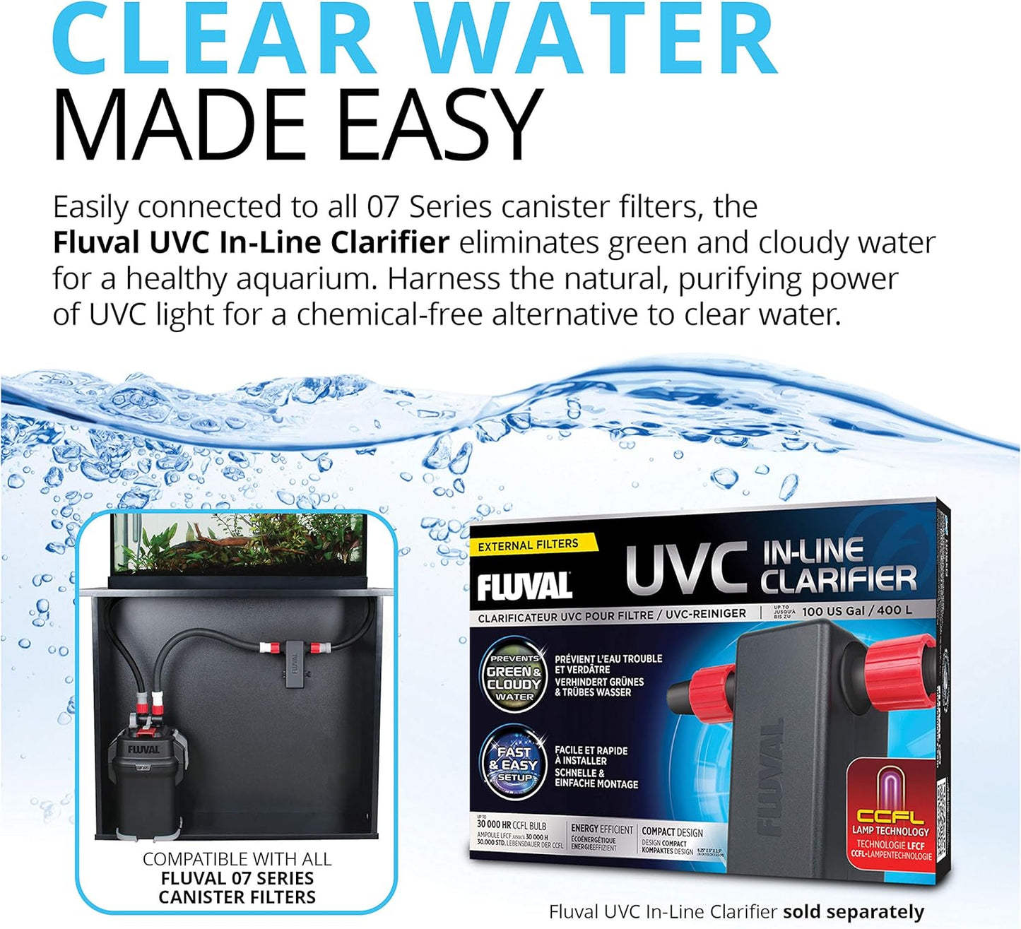 Fluval 207 Perfomance Canister Filter - for Aquariums Up to 45 Gallons - Aquarium Canister Filter