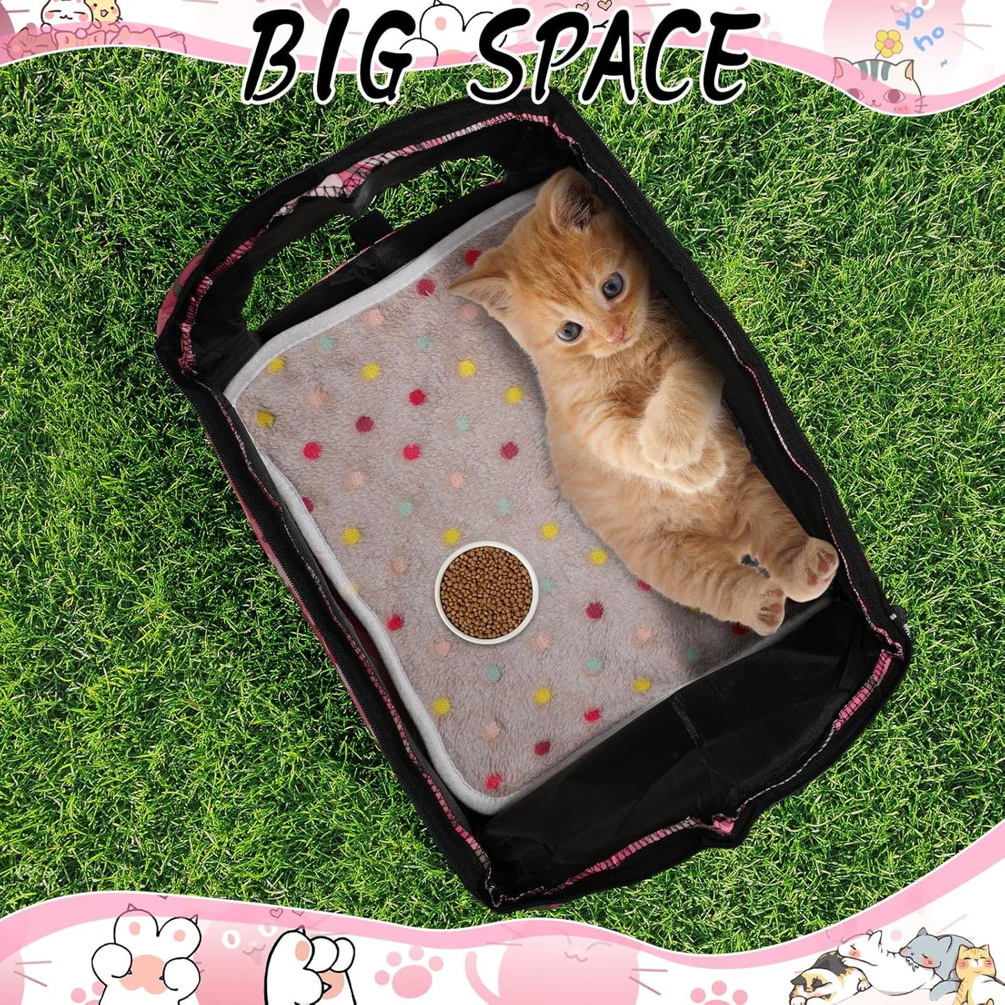 3 Set Waterproof Stray Cats Shelter Cat Houses for Outdoor Winter Warm Foldable Pet Cave with Soft Blankets Animal Tent Bed for Winter Feral Puppy Weatherproof(Style 2,Pink)