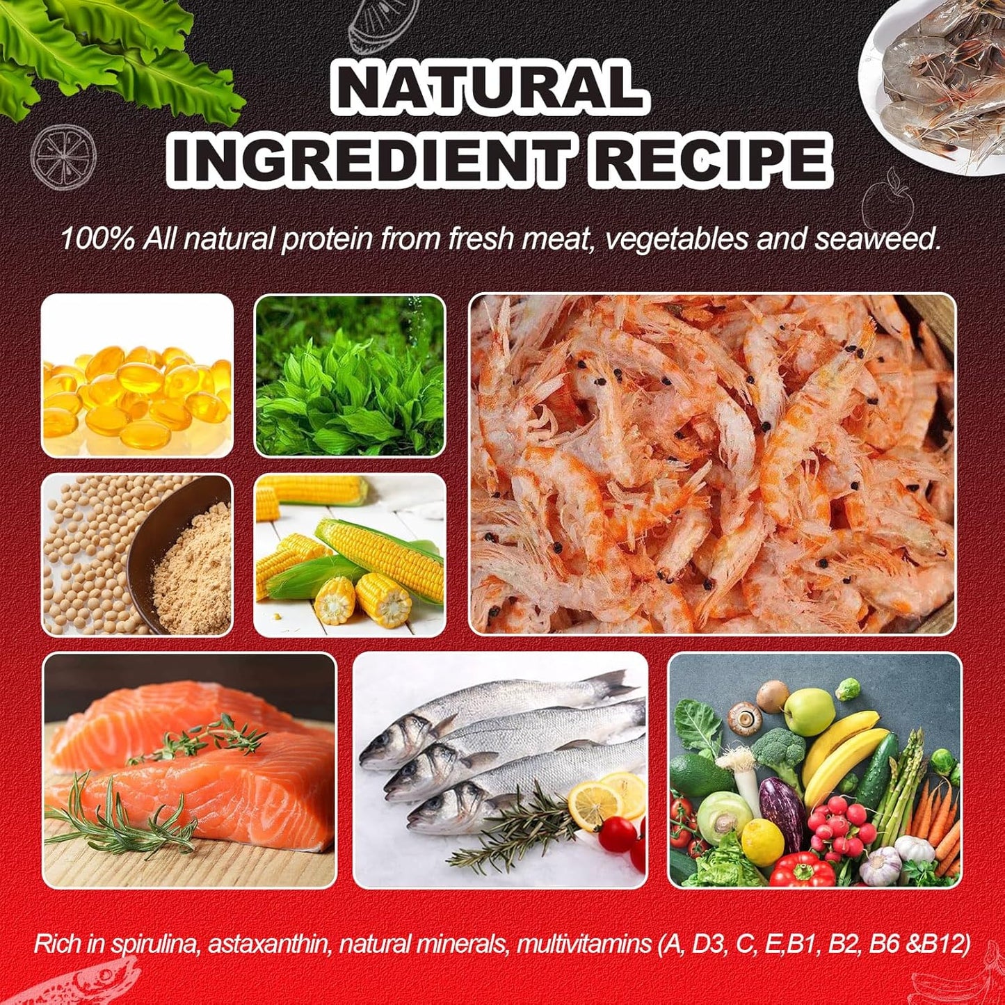 Floating Goldfish Food Pellets – 12oz Pond Fish Food Natural Color Enhancing, Promotes Growth with Natural Antarctic Krill & Spirulina, Clear Water Formula