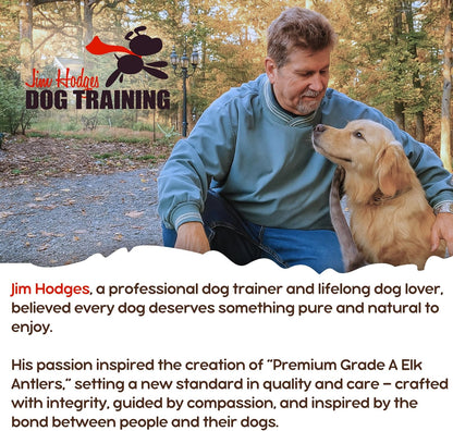 Grade A Premium Quality Elk Antler Dog Chews, Naturally Shed No Preservatives for Mild to Aggressive Chewers, Long Lasting Bone Treat Made in USA (Large Whole 2 Pack)