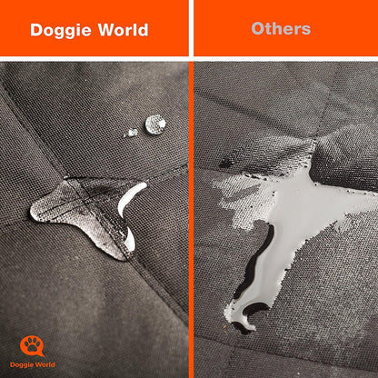 Doggie World Dog Car Seat Cover for Back Seat for Cars & SUVs - Durable Pet Car Seat Cover Backseat Protector, Nonslip Dog Hammock for Car, Waterproof Scratchproof Rear Seat Cover Against Dirt, Fur