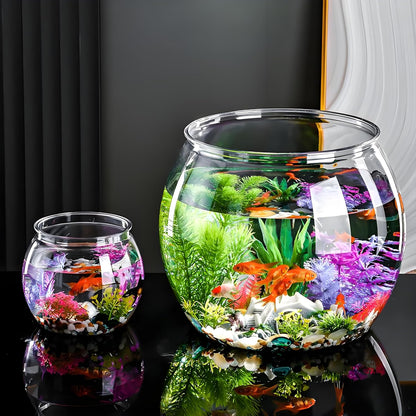 2Pcs Plastic Fish Bowls, 135oz Round Plastic Fish Tank 1 Gallon Aquarium Hydroponic Planter Floral Container for Candy, Carnival Games, Prizes, Party and Table Centerpiece Home Decor