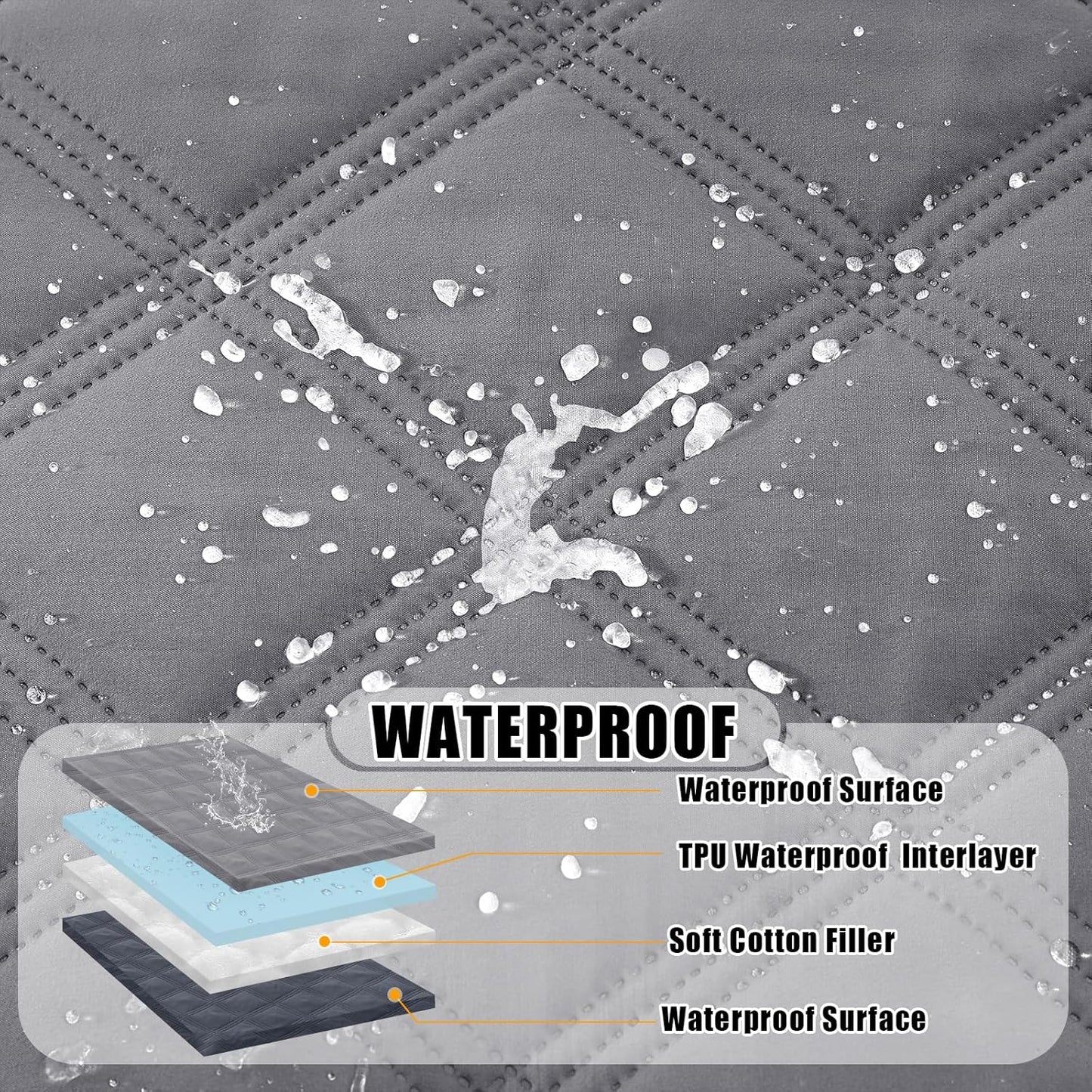 Smiry Waterproof Dog Bed Cover Blanket 52x82, Soft Reversible Pet Blanket, Washable Leakproof Cats Dogs Couch Cover for Sofa, Couch, Furniture, Lattice, Grey/Dark Grey