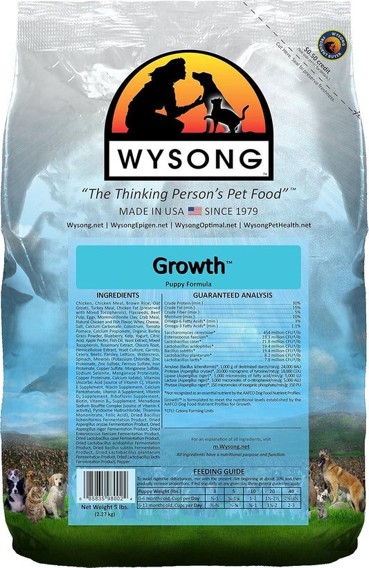 Wysong Growth Puppy Formula Dry Puppy Food - 5 Pound Bag (Packaging May Vary)