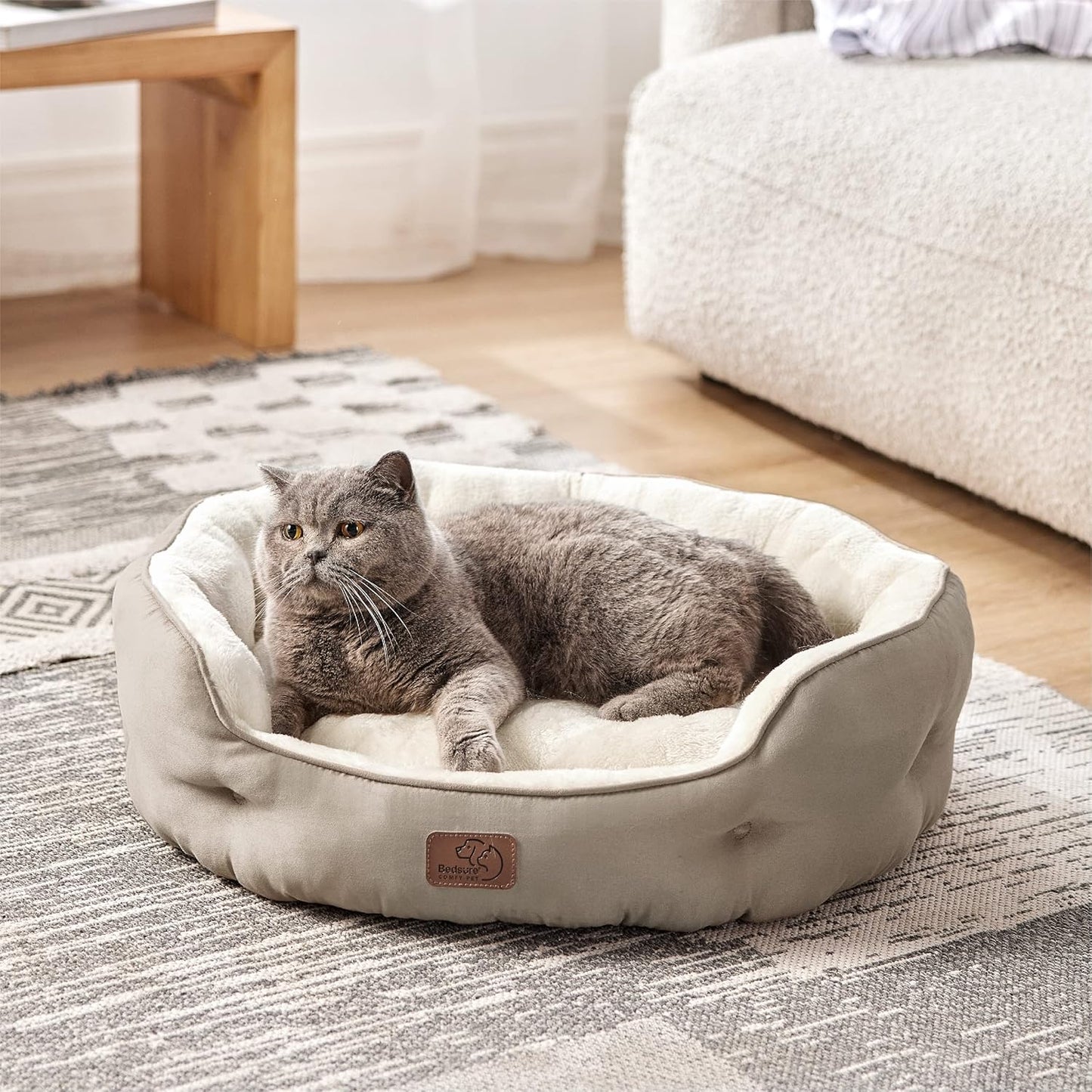 Bedsure Dog Beds for Small Dogs with LESURE Dog Birthday Cake Toy