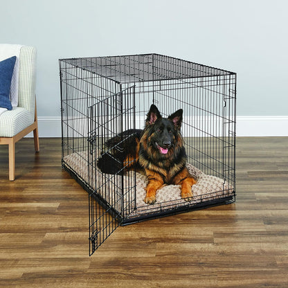 New World Single Door Folding Metal 48-Inch Dog Crate,Includes Leak-Proof Pan, Floor Protecting Feet, & New Patented Features, for Extra-Large Sized Breeds