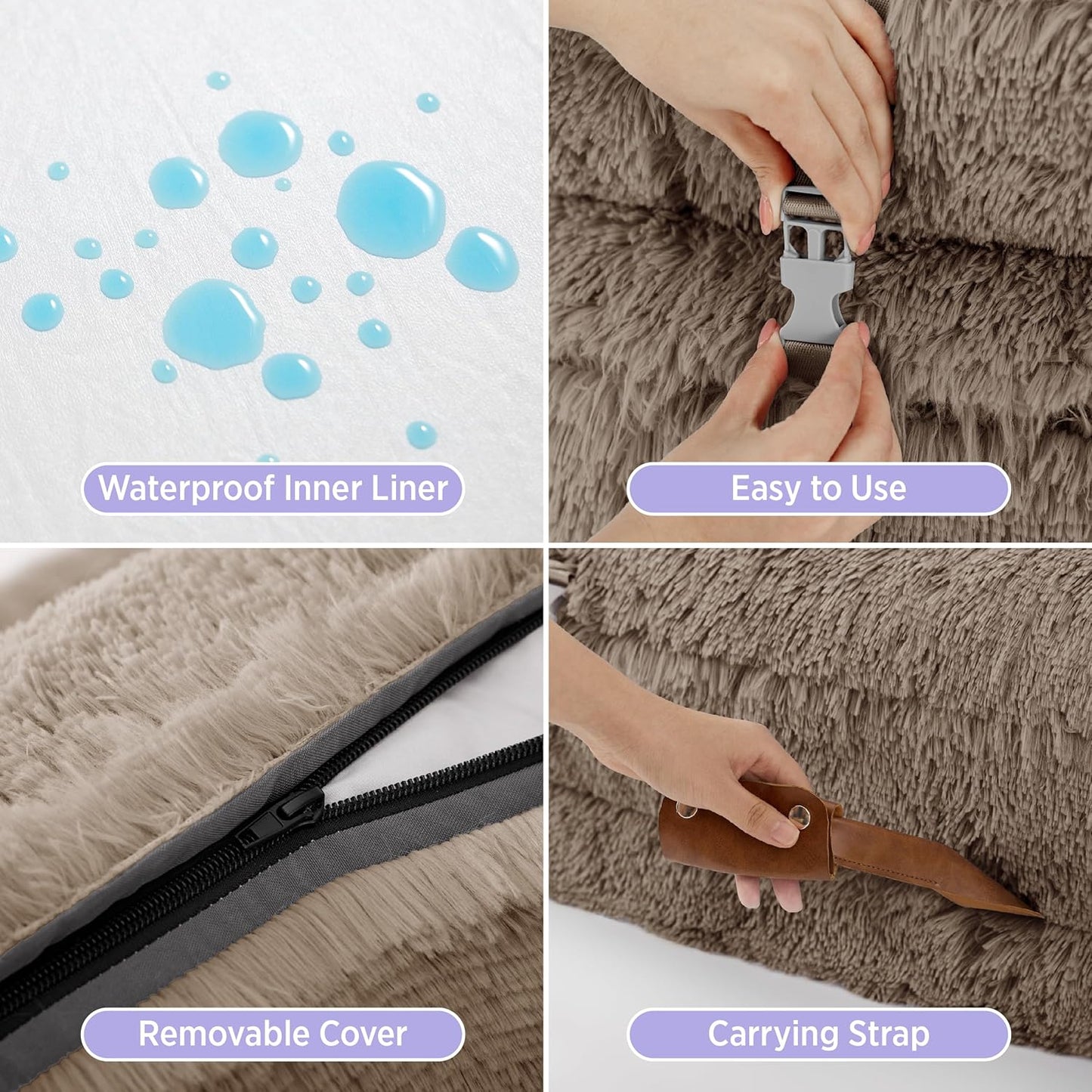 LE SURE Foldable Human Dog Bed witth Dog Birthday Cake Toy